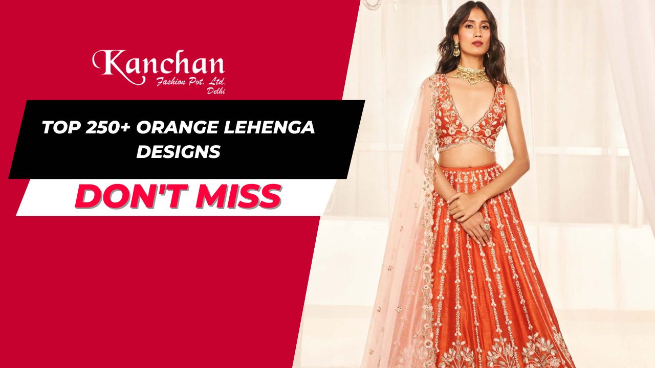 Top 250+ Orange Lehenga Designs